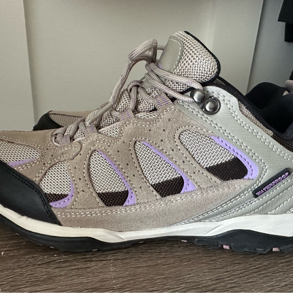 Stylish Beige and Purple Sneakers Magellan outdoor hiking waterproof